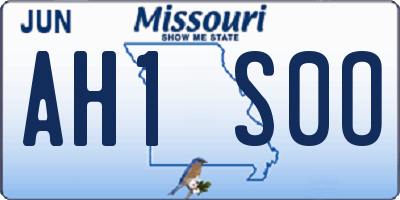 MO license plate AH1S0O