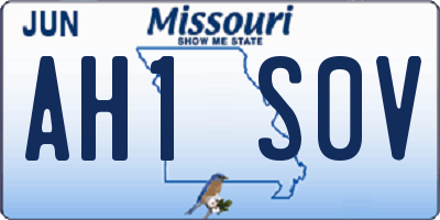 MO license plate AH1S0V