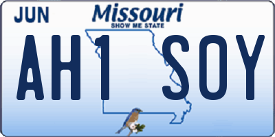 MO license plate AH1S0Y