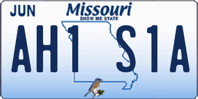 MO license plate AH1S1A