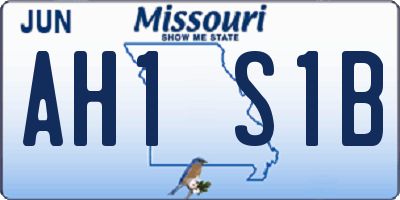 MO license plate AH1S1B