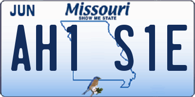 MO license plate AH1S1E