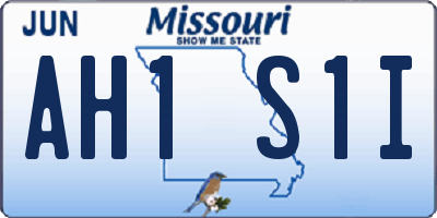 MO license plate AH1S1I