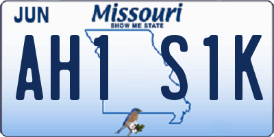 MO license plate AH1S1K