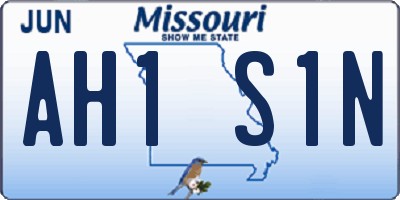 MO license plate AH1S1N