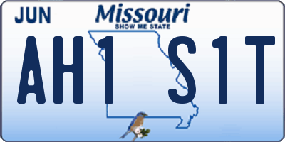 MO license plate AH1S1T