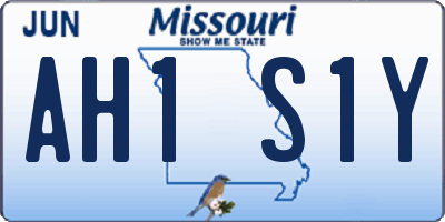 MO license plate AH1S1Y