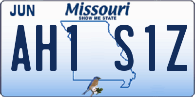 MO license plate AH1S1Z