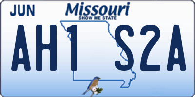 MO license plate AH1S2A