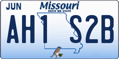 MO license plate AH1S2B