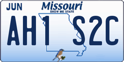 MO license plate AH1S2C