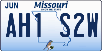 MO license plate AH1S2W