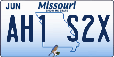 MO license plate AH1S2X