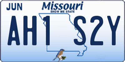 MO license plate AH1S2Y