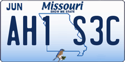 MO license plate AH1S3C