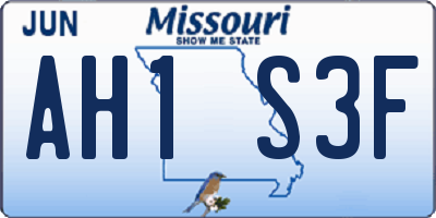 MO license plate AH1S3F