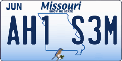 MO license plate AH1S3M