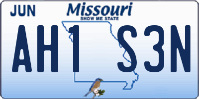 MO license plate AH1S3N