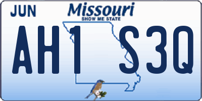 MO license plate AH1S3Q