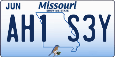 MO license plate AH1S3Y