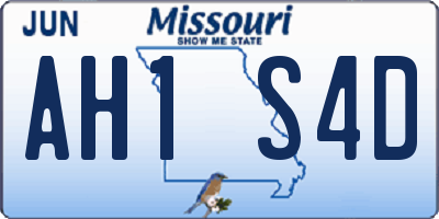 MO license plate AH1S4D