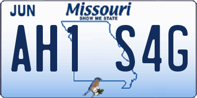 MO license plate AH1S4G