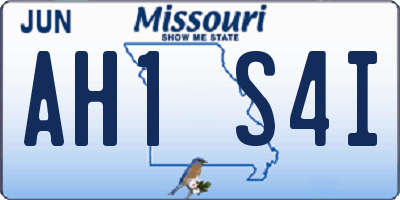 MO license plate AH1S4I