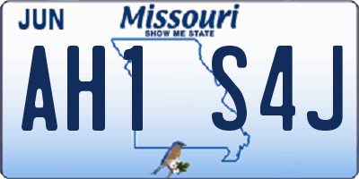 MO license plate AH1S4J