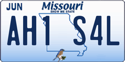 MO license plate AH1S4L