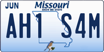 MO license plate AH1S4M