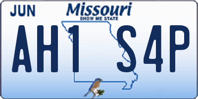 MO license plate AH1S4P