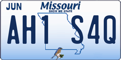 MO license plate AH1S4Q