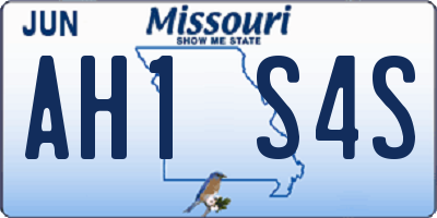 MO license plate AH1S4S