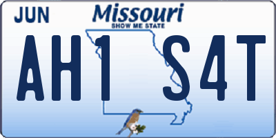 MO license plate AH1S4T