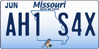 MO license plate AH1S4X