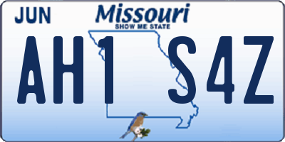 MO license plate AH1S4Z