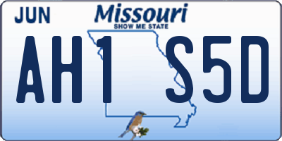 MO license plate AH1S5D