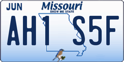 MO license plate AH1S5F