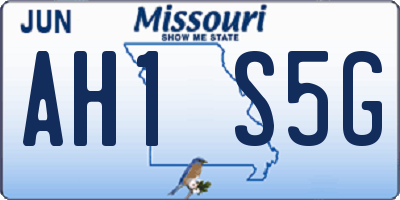 MO license plate AH1S5G