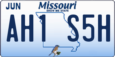 MO license plate AH1S5H