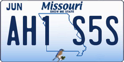 MO license plate AH1S5S