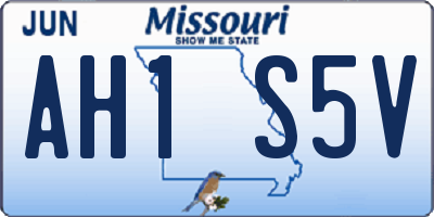 MO license plate AH1S5V