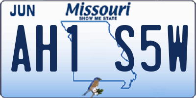 MO license plate AH1S5W