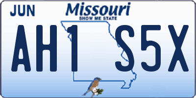 MO license plate AH1S5X