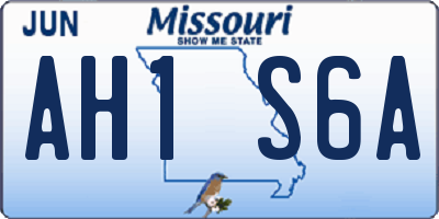 MO license plate AH1S6A