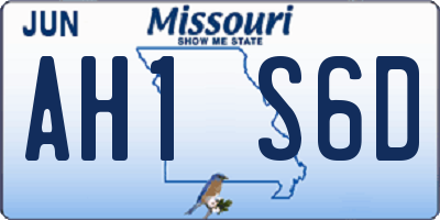 MO license plate AH1S6D