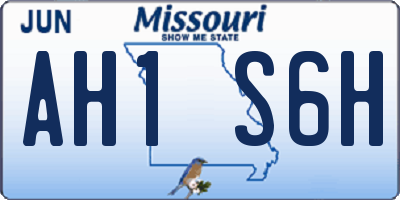 MO license plate AH1S6H