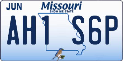 MO license plate AH1S6P