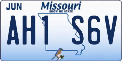 MO license plate AH1S6V