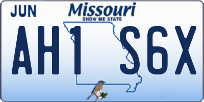 MO license plate AH1S6X